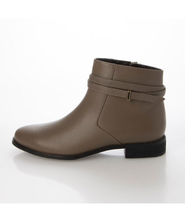 ing <ing>ベルトデザインフラットショートブーツ オーク