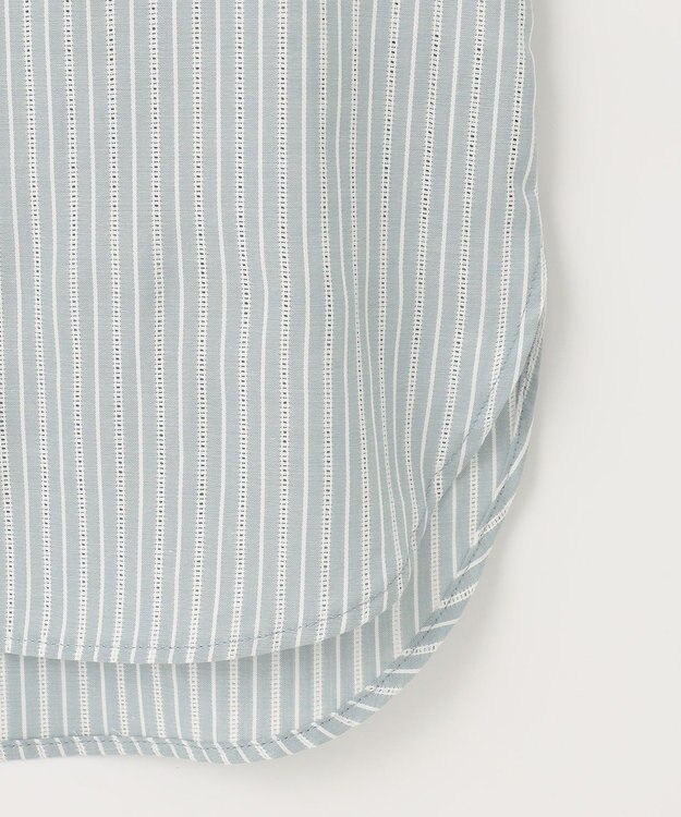 J.PRESS LADIES 【洗える】BEZ空羽ストライプ シャツカラー ブラウス ライトグリーン系1