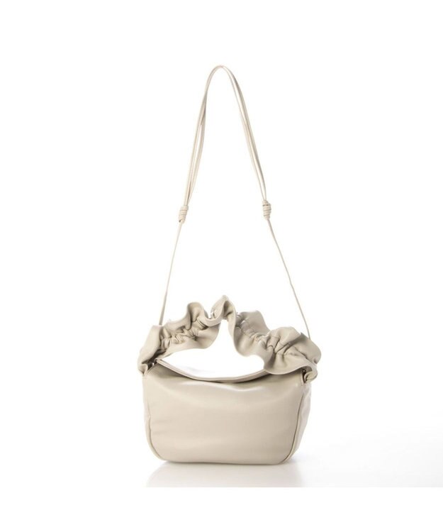 UNBILLION kakatoo フリルハンドルフラップショルダーバッグ アイボリー