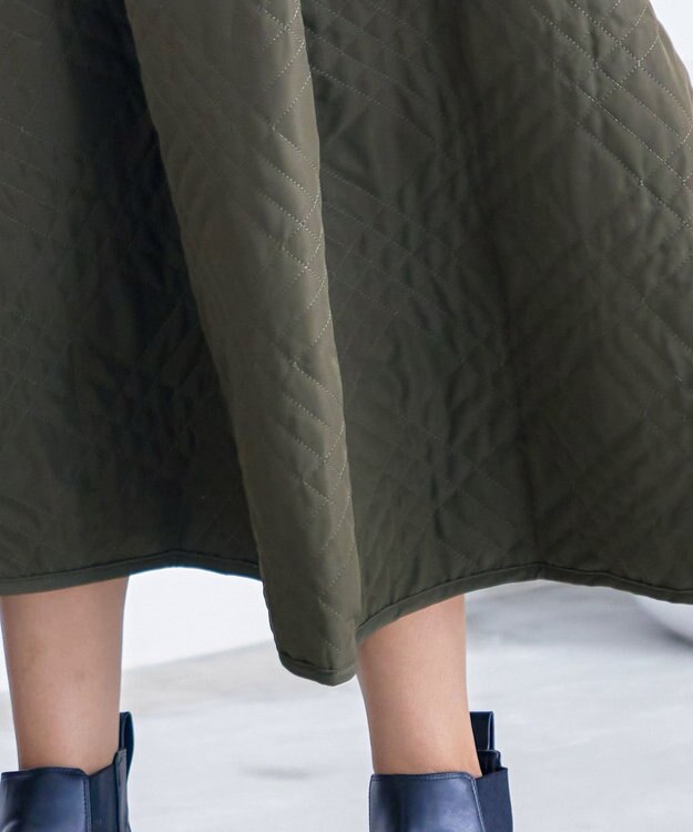 Tiaclasse ミモレ丈中綿スカート カーキ