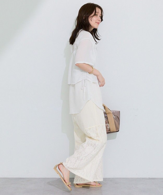 Green Parks ＳＥＴ２点シアーストライプシャツ＋ビスチェ Off White