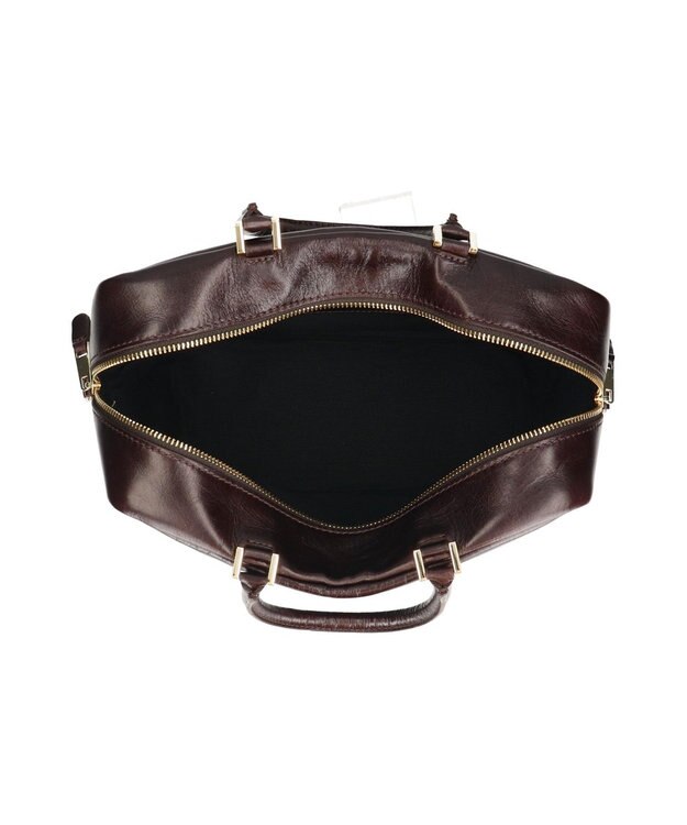 INTER-CHAUSSURES 【CHRISTIAN VILLA】ボックスシルエットレザーハンドバッグ ダークブラウン