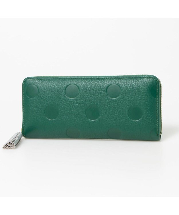 UNBILLION ペルケ perche / ドット型押し・ジャバラカード長財布 グリーン
