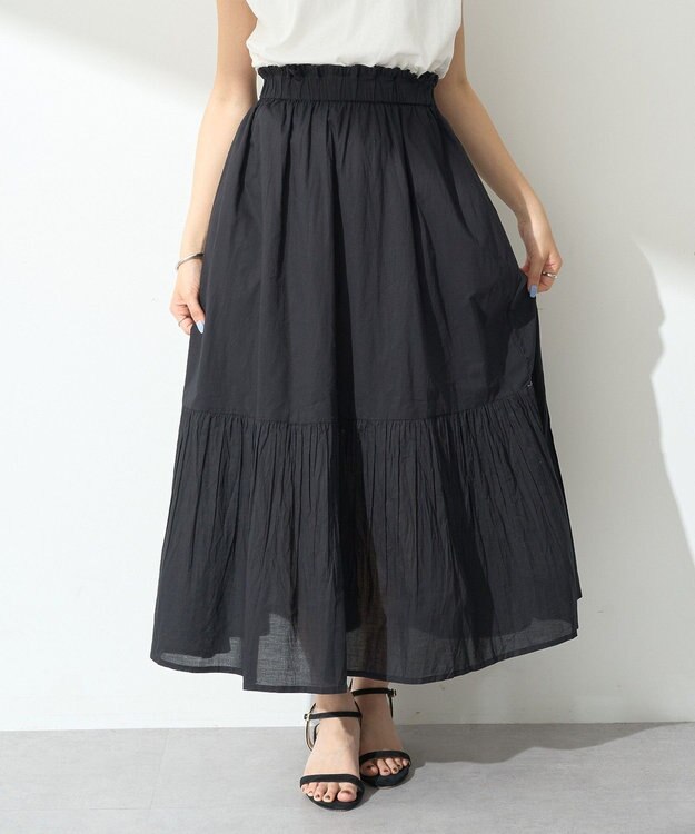 earth music&ecology クリンクルスカート Black