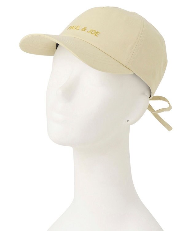 MOONBAT ポール & ジョー (PAUL & JOE ACCESSOIRES) ロゴ刺繍 リボン キャップ ベージュ
