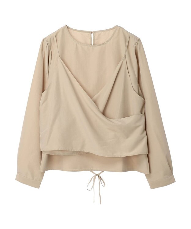 Green Parks レイヤード風ビスチェブラウス Beige