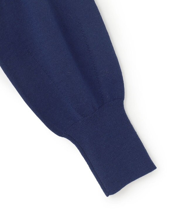 23区 L 【洗える】ウーステッドウール ボウタイ ニット ブルー系