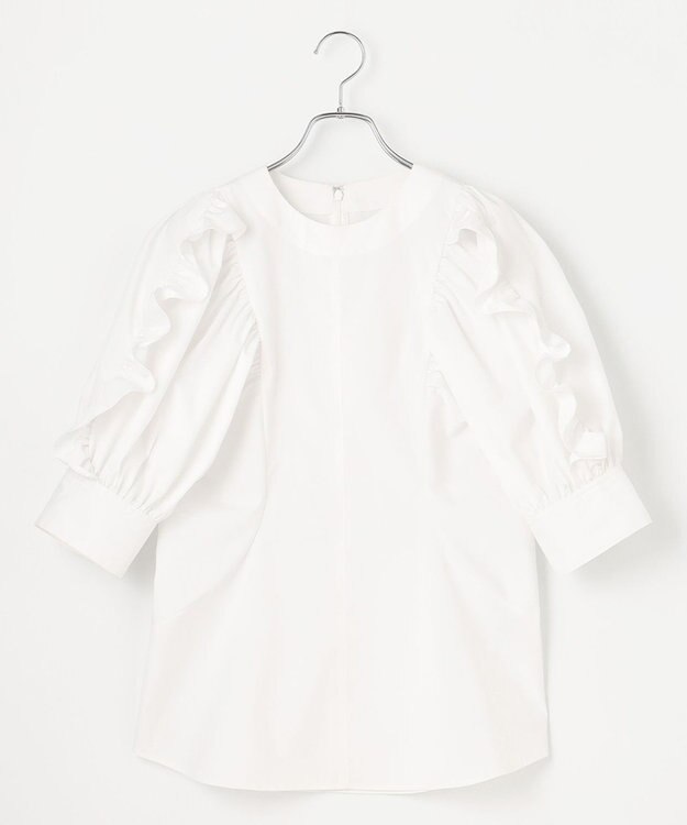 #Newans 【イージーケア】フリルスリーブブラウス ホワイト系