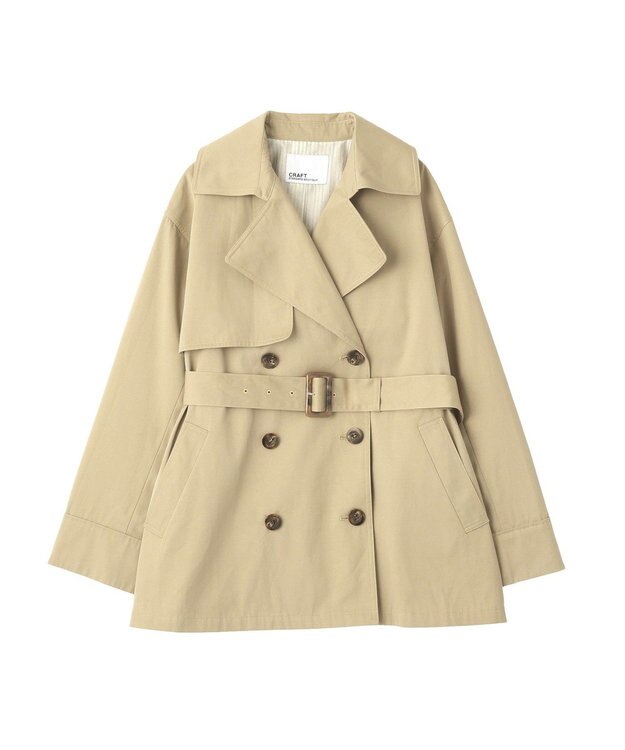 CRAFT STANDARD BOUTIQUE ワイドカフスミディトレンチコート Beige