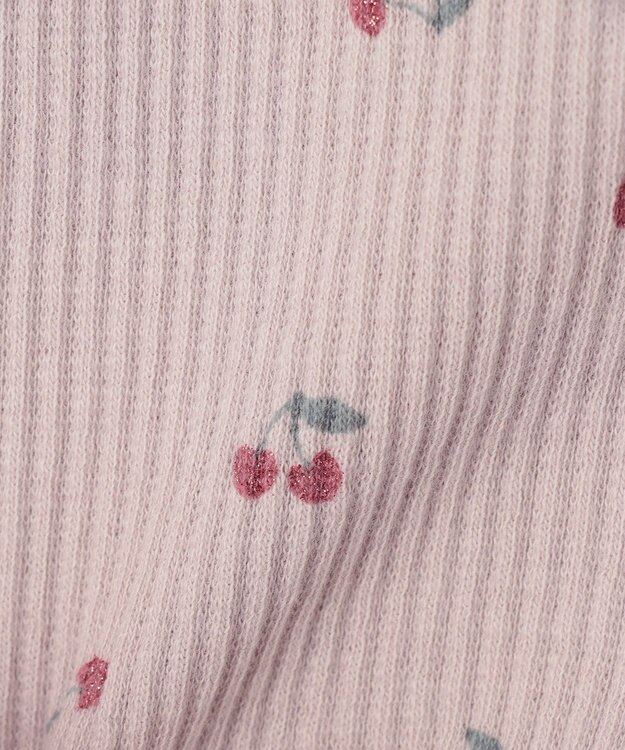 ANY KIDS テレコ レギンス ベージュ×チェリー