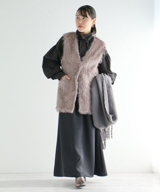 CRAFT STANDARD BOUTIQUE シャギーベスト Gray Beige