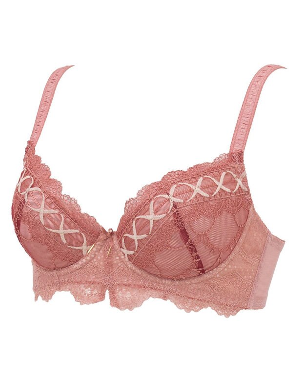 BRADELIS New York 【BRADELIS New York / 育乳補整ブラ・STEP1 集める】ウェンディステップ1ブラ24S1 脇のお肉もふんわり包んで補正するブラ コッパーピンク