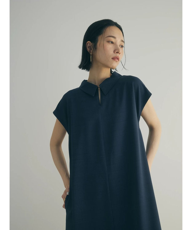 Green Parks armonia.襟付きフレアワンピース Navy