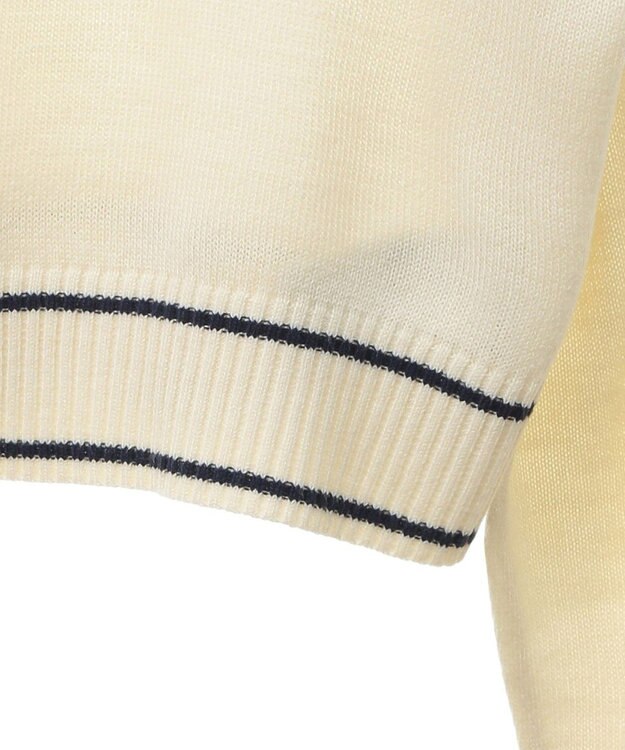 earth music&ecology キャットロゴショートニットプルオーバー Ivory