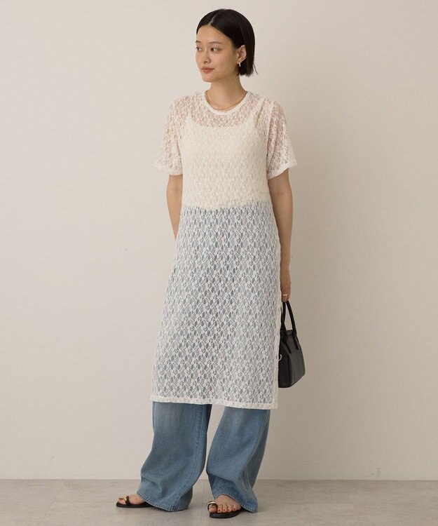 AMERICAN HOLIC レースＴシャツワンピース Off White