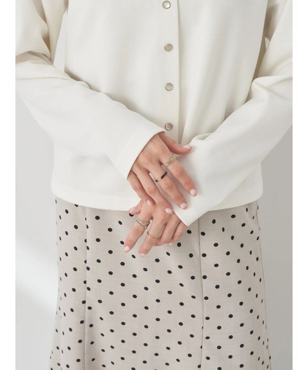 earth music&ecology パールスナップボタンカーディガン Ivory