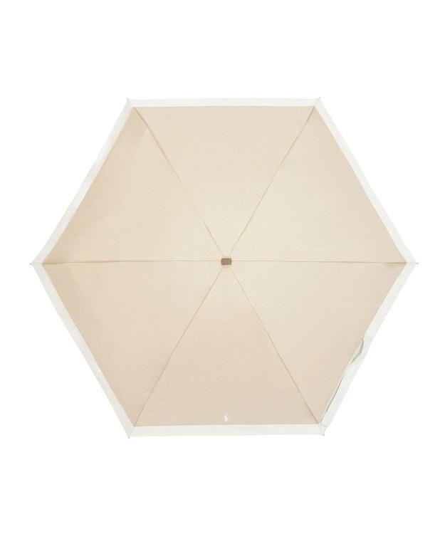 MOONBAT 【WEB限定】POLO RALPH LAUREN(ポロ ラルフローレン) 晴雨兼用日傘 折りたたみ傘 コンパクト PPワンポイント刺繍 一級遮光 遮熱 UV ベージュ×オフ