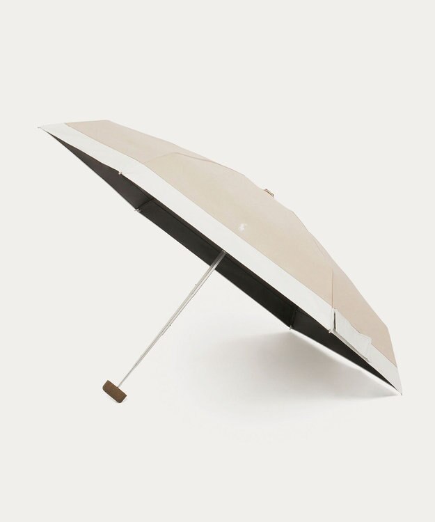 MOONBAT 【WEB限定】POLO RALPH LAUREN(ポロ ラルフローレン) 晴雨兼用日傘 折りたたみ傘 コンパクト PPワンポイント刺繍 一級遮光 遮熱 UV ベージュ×オフ