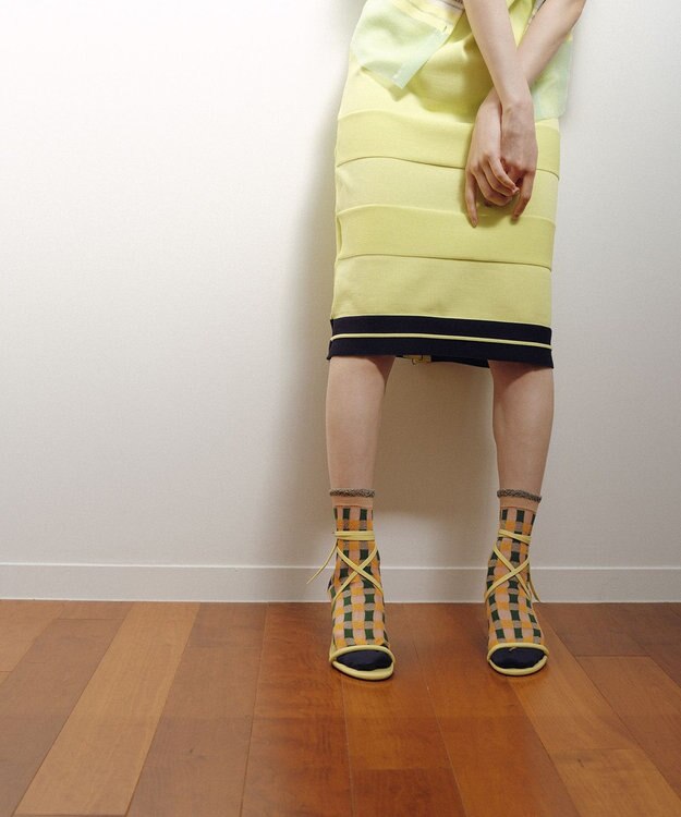 TRICOTE チェックラメソックス 82BEIGE