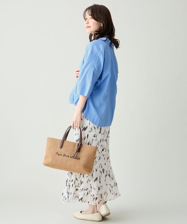 ANY ヨーロピアンリネンハーフスリーブシャツ ブルー