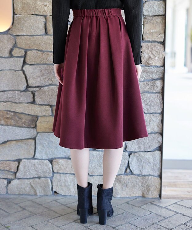 Tiaclasse ポケットフレアスカート ボルドー