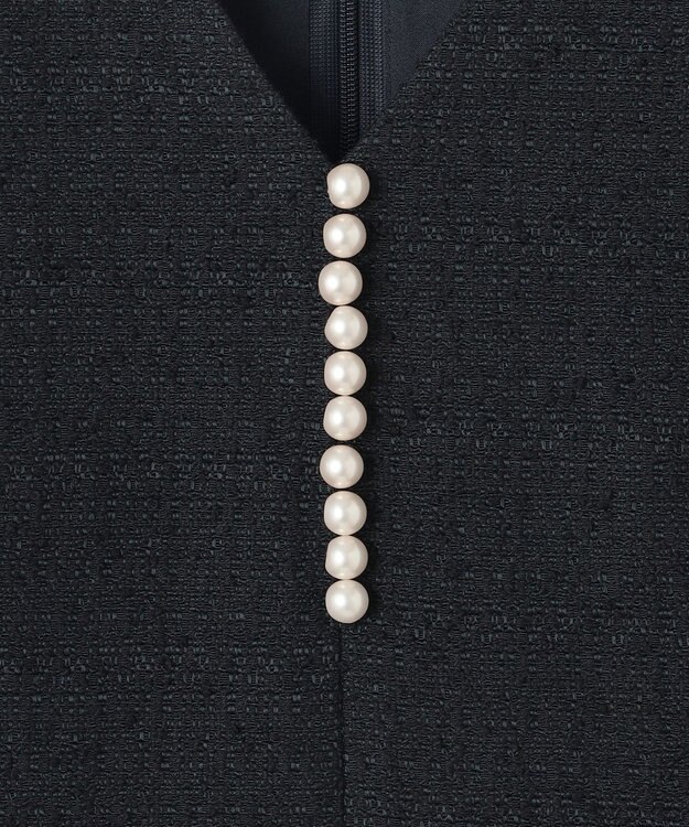 23区 【APPLAUDIR】シャイニーツイード パールデザインドレス ネイビー系