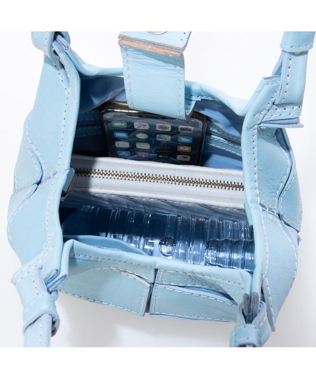 UNBILLION 【訳あり商品】ピークスピーク PEAKS PEAK / 牛革パッチワーク2wayトートS サックスブルー