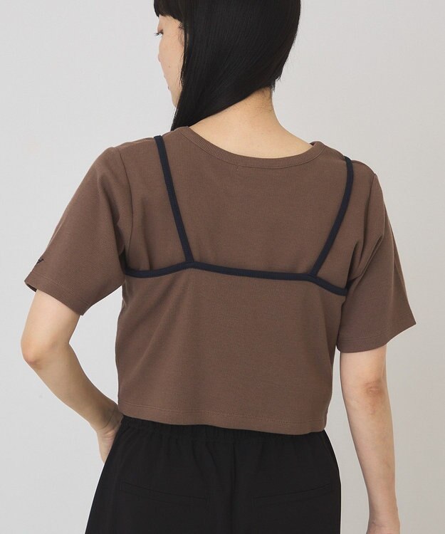 AMERICAN HOLIC 【2点セット】配色キャミ＋Tシャツ Brown
