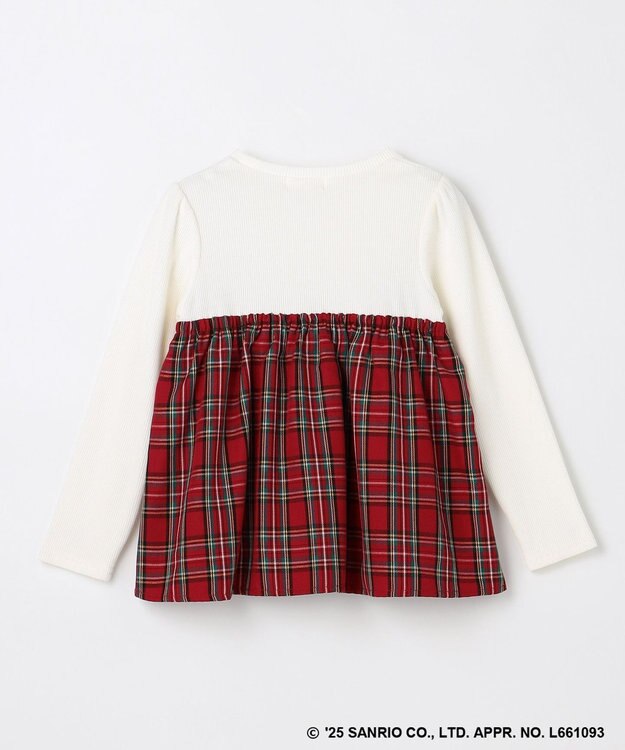 ANY KIDS 【ハローキティ×ANY KIDS】ドッキング刺繍 長袖Tシャツ レッド