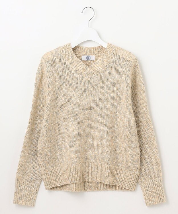 J.PRESS LADIES 【洗える】WARMY LUREX Vネック ニット ベージュ系