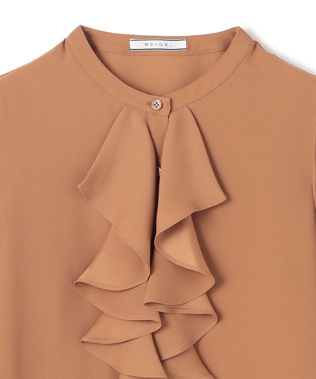 BEIGE， 【WEB限定】MAKALU / フリルブラウス Camel