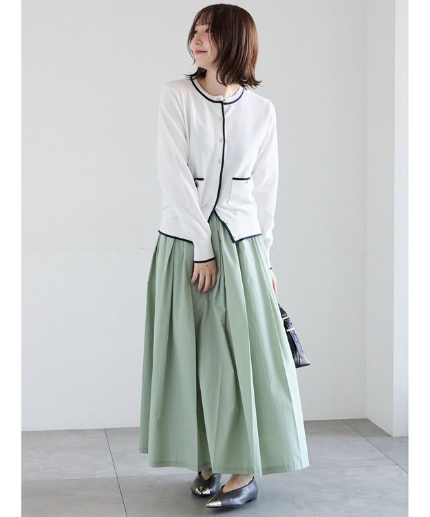 Te chichi ポケット付きクルーネックカーディガン オフホワイト