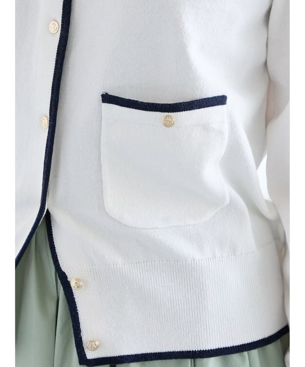 Te chichi ポケット付きクルーネックカーディガン オフホワイト