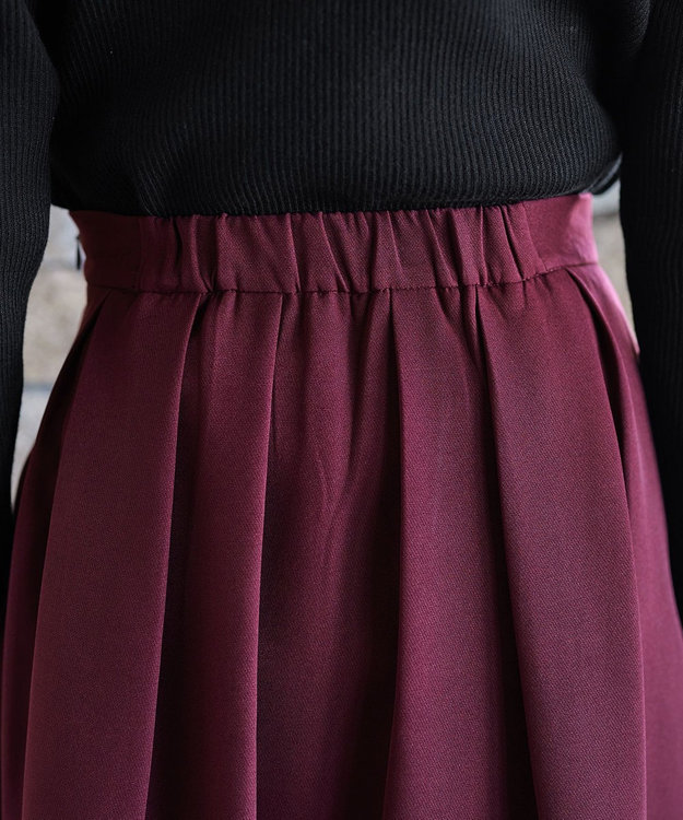 Tiaclasse ポケットフレアスカート ボルドー
