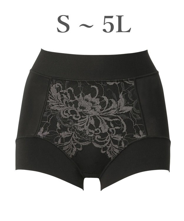 BRADELIS New York 【BRADELIS NewYork peace】綿混フィットレースショーツ24 ブラデリス 補正下着 ハイウエスト 深め ブラック