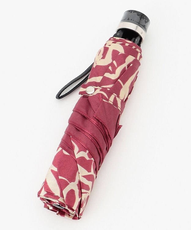 MOONBAT 【雨傘】ミラ・ショーン (mila schon) 薔薇 ナイロンサテン 折りたたみ傘 ワイン