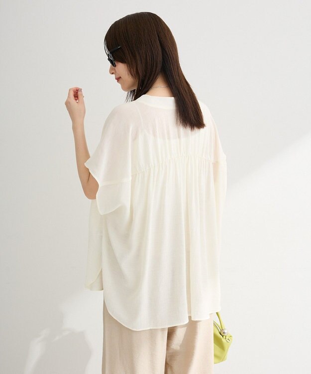 Green Parks フレンチスリーブリブドッキングシャツ Off White