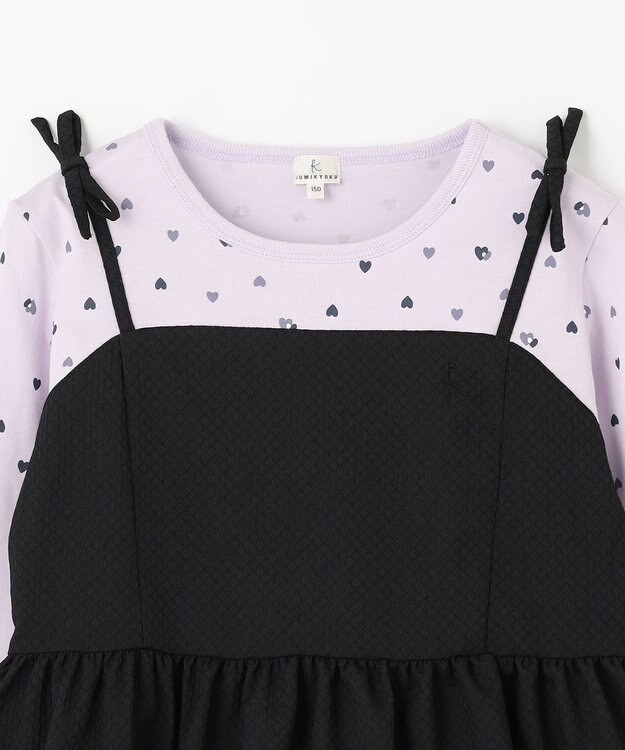 組曲 KIDS 【150-160㎝】ビスチェ＆ハートコンビ チュニック ラベンダー系