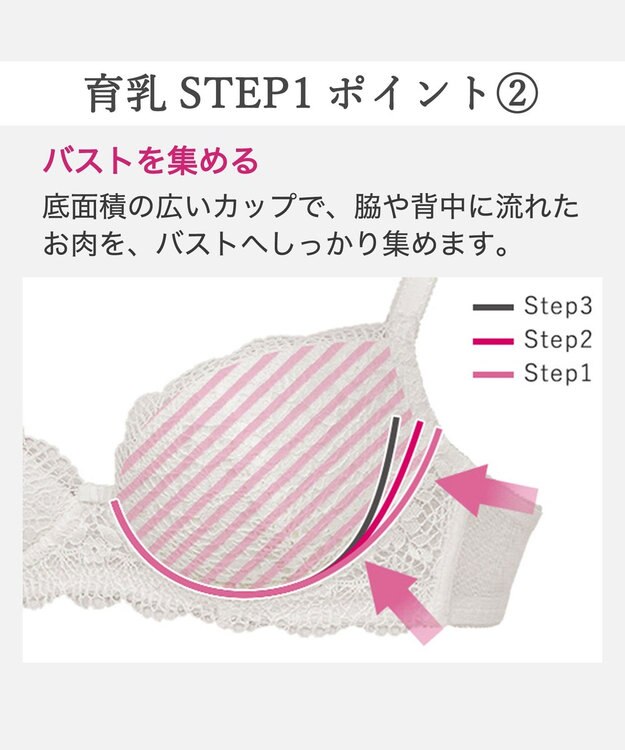 BRADELIS New York 【BRADELIS New York / 育乳補整ブラ・STEP1 集める】ジャスミンステップ1ブラ25A1 補正下着 ブラジャー オフホワイト