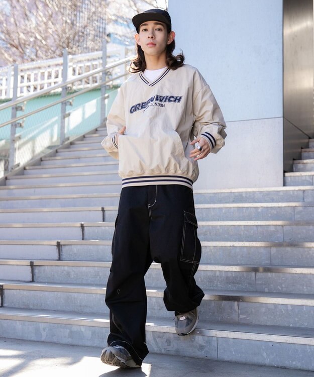 WEGO ナイロンプルオーバー ベージュ