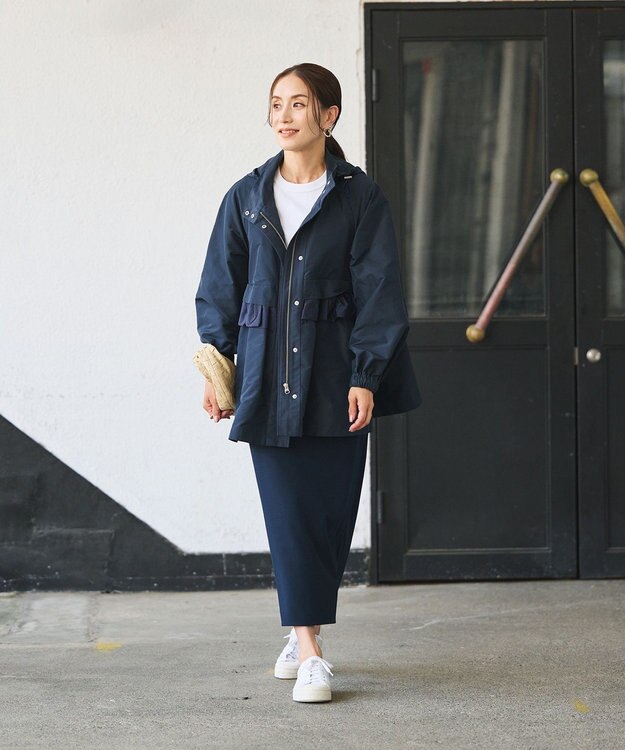 #Newans 【セレモニーにも】〈亀恭子さんコラボ〉美シルエットロングタイトスカート ネイビー