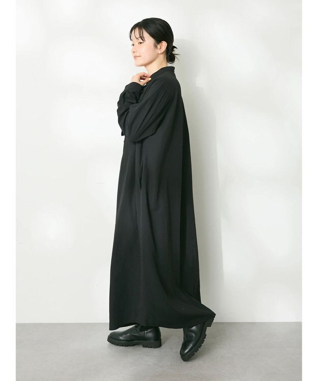 CRAFT STANDARD BOUTIQUE デシンフリルワンピース Black
