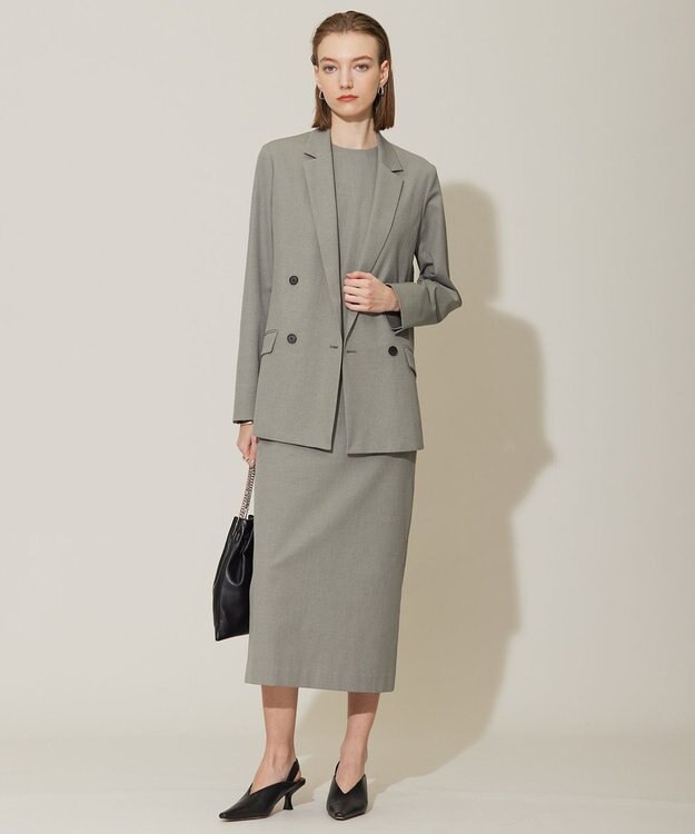 ICB 【接触冷感・UVケア・撥水・洗える】 LooseWeave ノースリーブワンピース モスグレー系