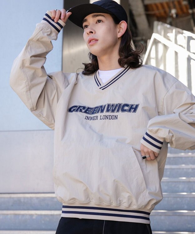 WEGO ナイロンプルオーバー ベージュ