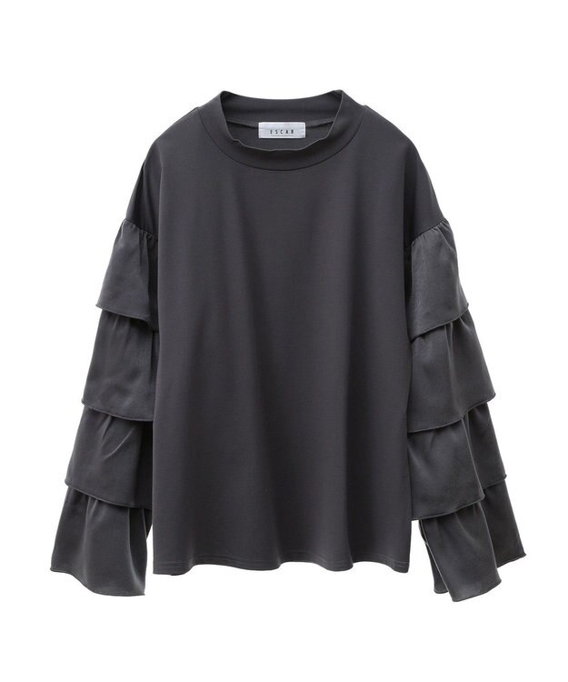 Green Parks ■ＥＳＣＡＲ　フリルスリーブプルオーバー Charcoal Gray