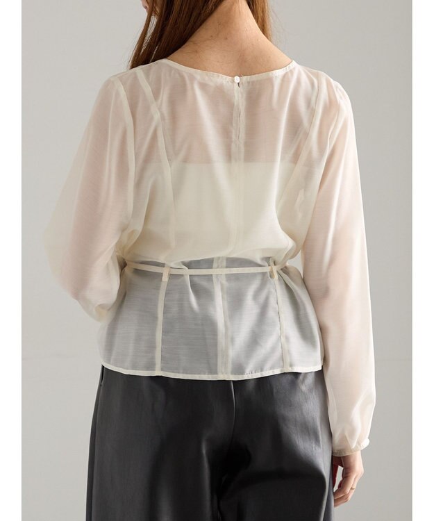 Te chichi ナローリボンシアーペプラムブラウス《2025Autumn catalog vol.2 item》 オフホワイト