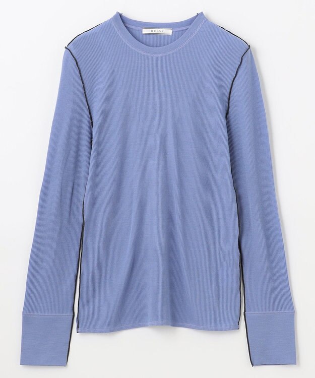 BEIGE， 【洗える】FORD / クルーネックトップス Sax×C Gray