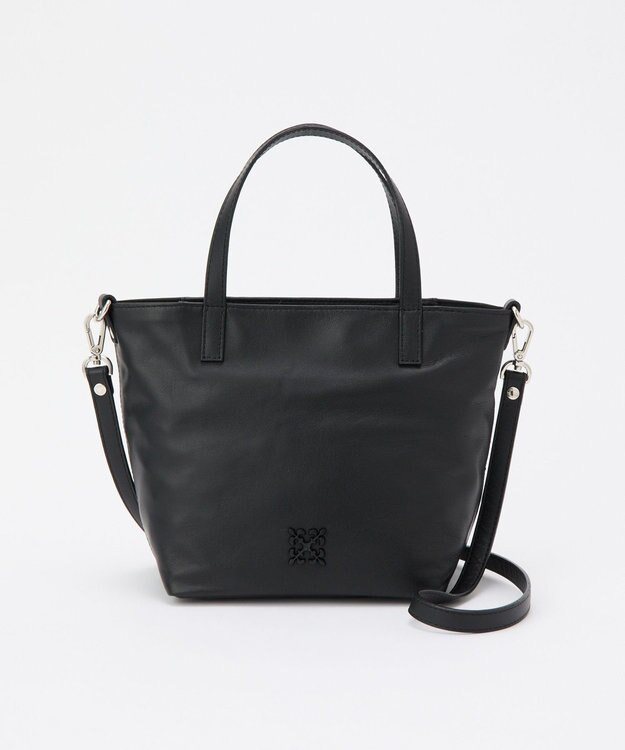 russet レザー2WAYミニトートバッグ(CE-1664) Black