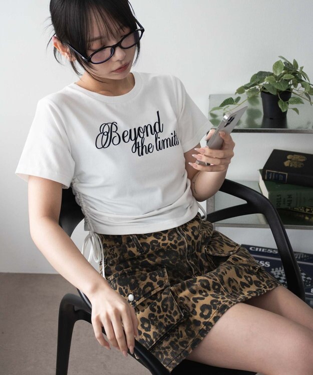 WEGO ロゴサイドドロストちびT ホワイト