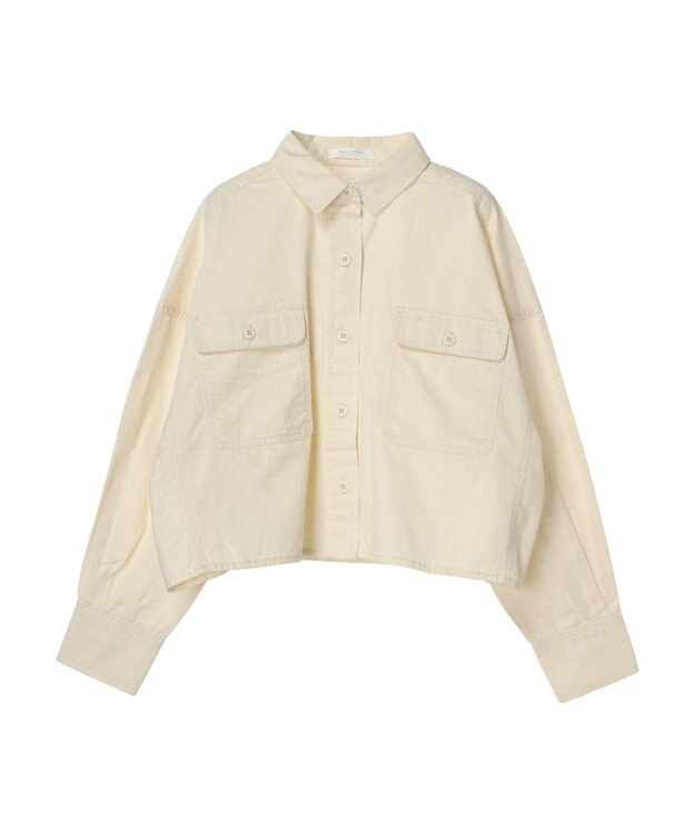 Green Parks ショート丈ワイドシャツ Ecru